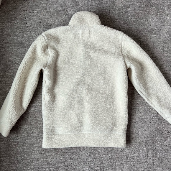 Gap Women’s Ivory Fleece Sherpa Zip Up Jacket Small - Picture 2 of 8